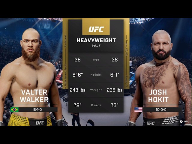 Valter Walker vs Josh Hokit FULL FIGHT | UFC 6 LEGENDARY AI Simulation Gameplay (CPU vs CPU)