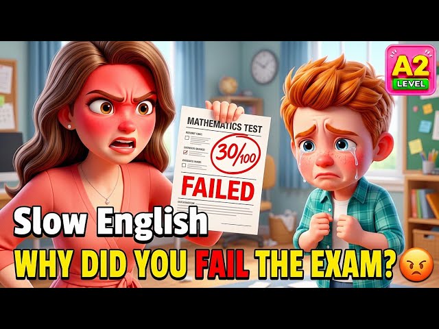 WHY DID YOU FAIL THE EXAM? 😡 | Easy English Listening Story (A1-A2 Level)
