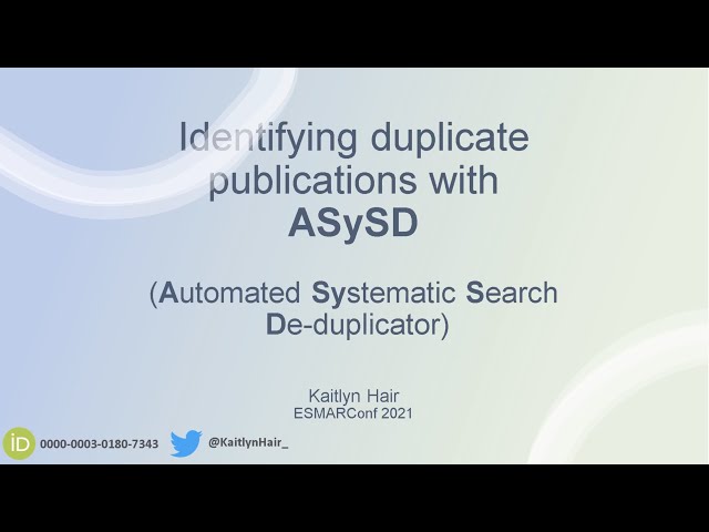 ESMARConf2021 Session 1B (Automation (other)): Kaitlyn Hair