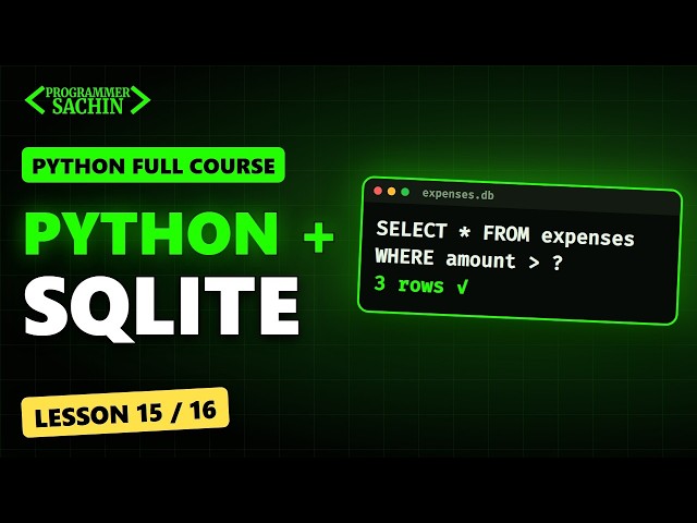 Python SQLite Database Tutorial (sqlite3 CRUD) | Python Full Course #15
