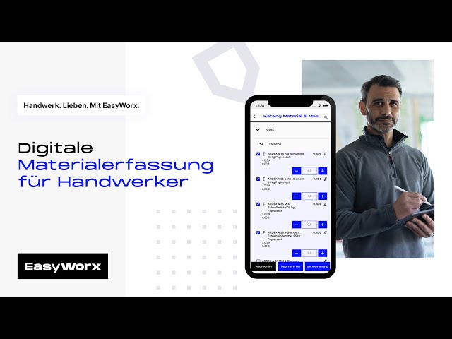 Materialerfassung für Handwerker [App & Software] - EasyWorx Handwerkersoftware