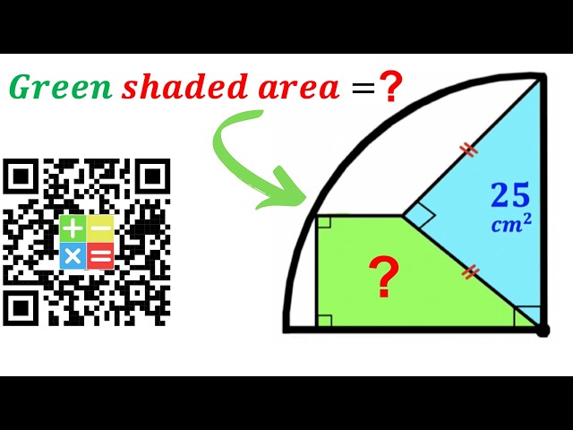 Can you find area of the Green Trapezoid? | (Quarter Circle) | #math #maths | #geometry