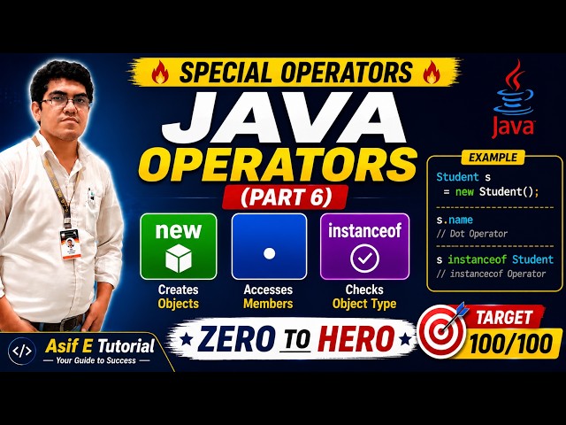 Java Special Operators | new, Dot(.) & instanceof Operator | Part 6