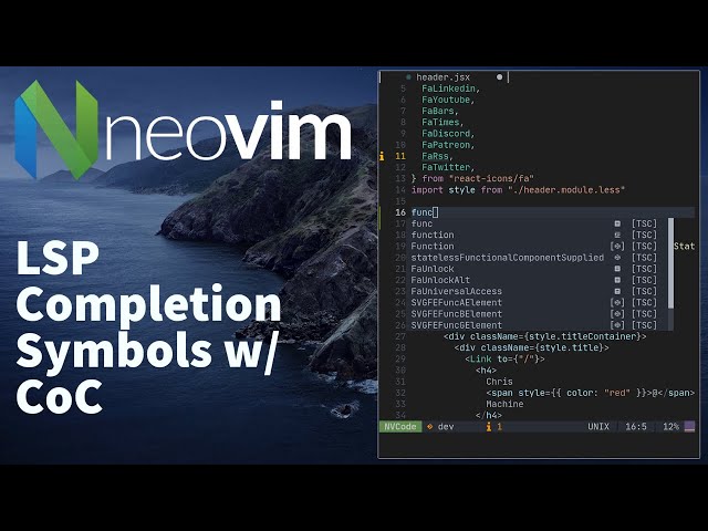 Neovim - LSP Completion Symbols with CoC