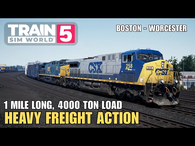 Heavy Freight Action on Boston Worcester - AC4400CW | Train Sim World 5