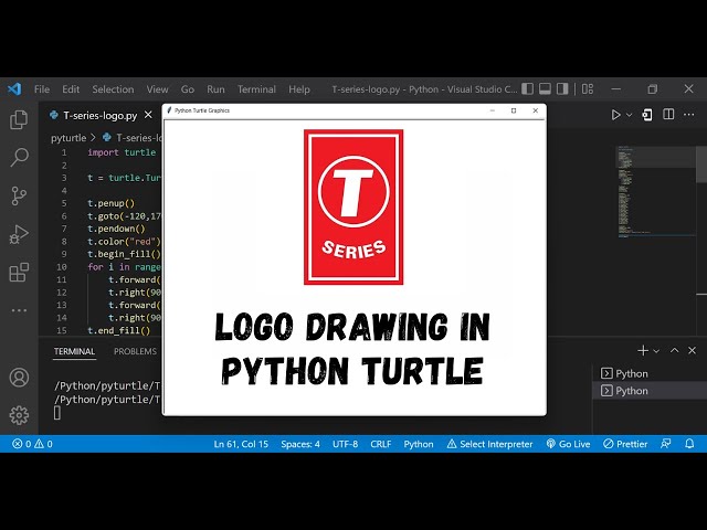 T-SERIES Logo Drawing Using Python Turtle | Python Turtle Graphics | Python Animation | @tseries
