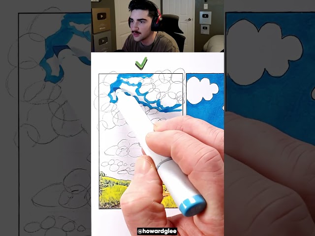 How to Draw Perfect Clouds! 🤯 @howardglee