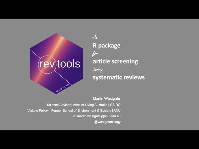 ESMARConf2021 Session 1A (Automation (text analysis)): Martin Westgate