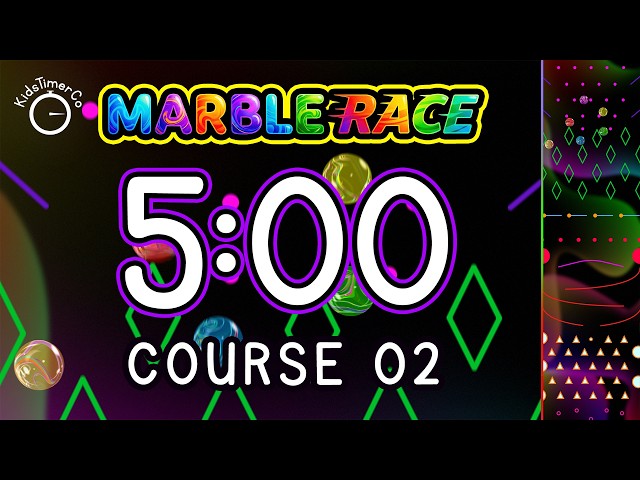 5 Minute Marble Race Timer for Kids | Course 02 🎱