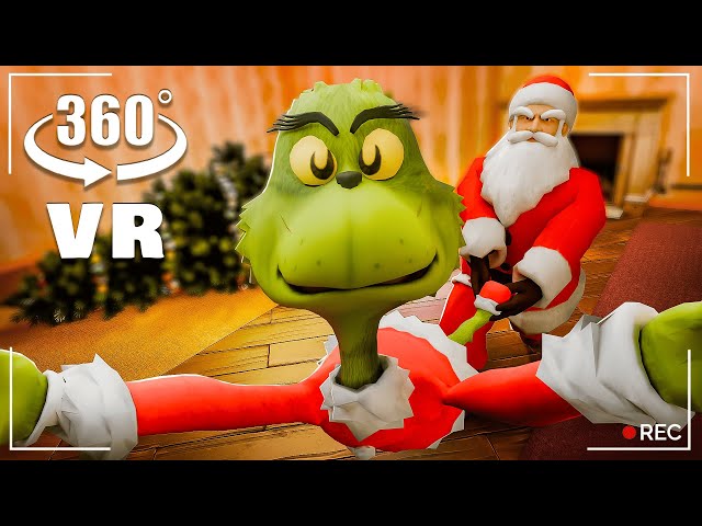 360° VR - Hidden Camera! GRINCH VS SANTA CLAUS on Christmas!