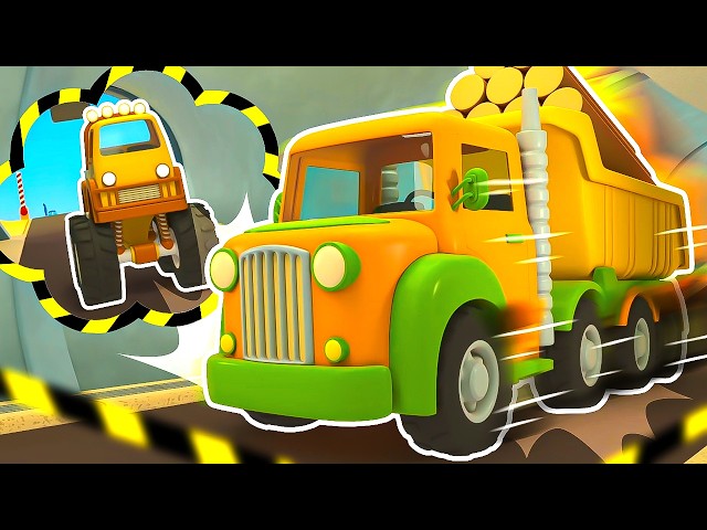 A monster truck lost control in a tunnel and got into an accident.