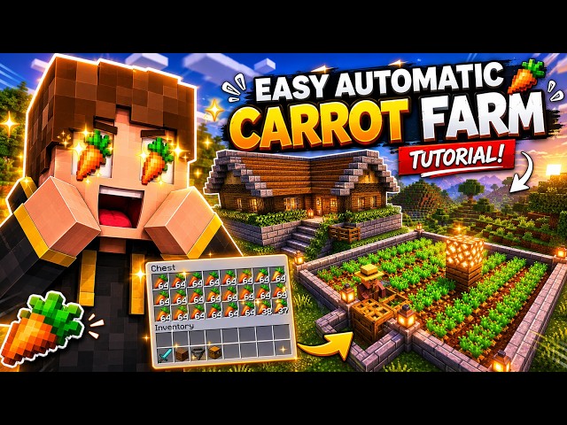 Easy Automatic Carrot Farm Tutorial 🥕 | Minecraft 1.21+ || Episode 2