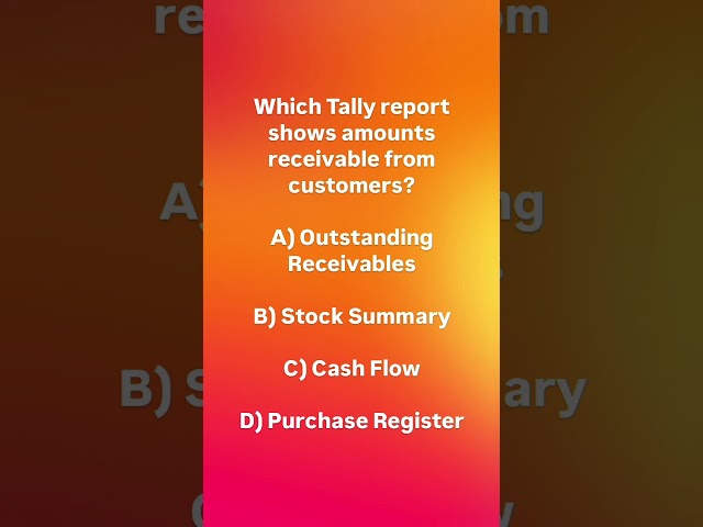 TallyPrime Quiz 🔥 Which Report Shows Customer Receivables? 🤔 | Accounting MCQ #Shorts