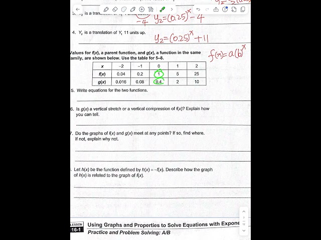 Algebra 1, unit 6, part 7