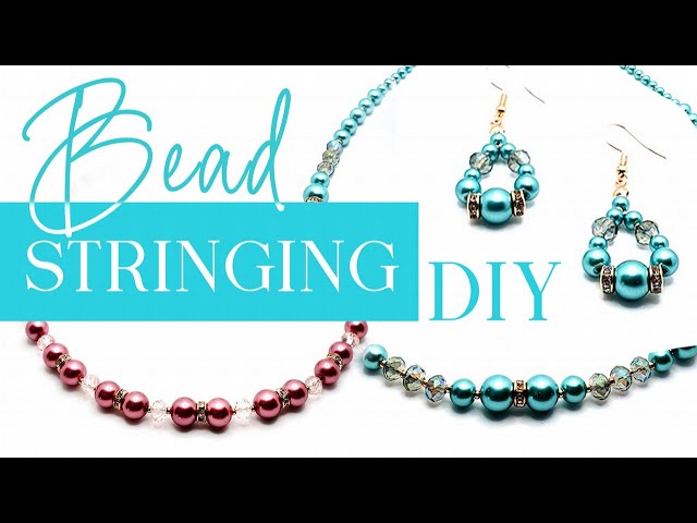 Bead Stringing with Glass Pearl Beads, Diamante Spacers, & Crystals Easy & Quick Make!
