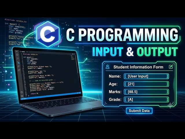 C Program to Input and Display Student Information | Beginner C Programming Tutorial