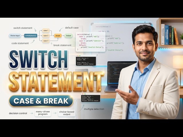 Switch Statement in C | case, break & default Explained Easily