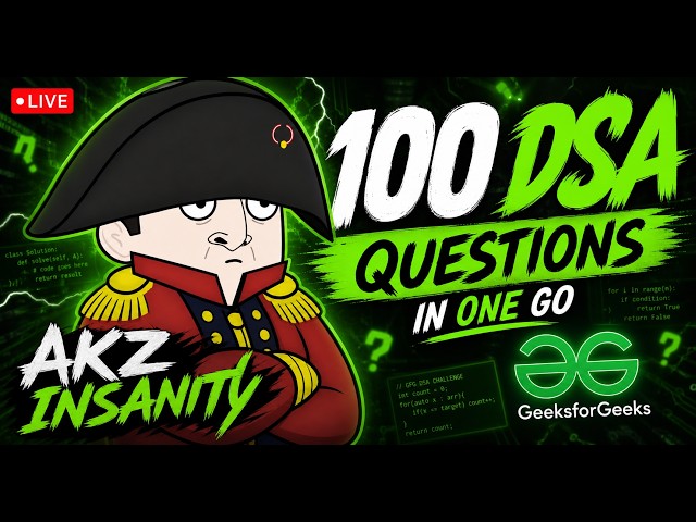 STREAMING UNTIL I SOLVE 100 DSA PROBLEMS!!