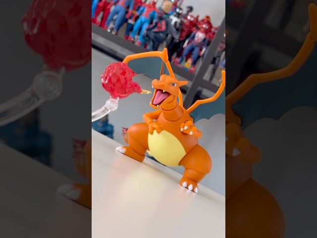 Recreating the Iconic Charizard card pose! #pokemon #actionfigures #blokees #pose #charizard #toys