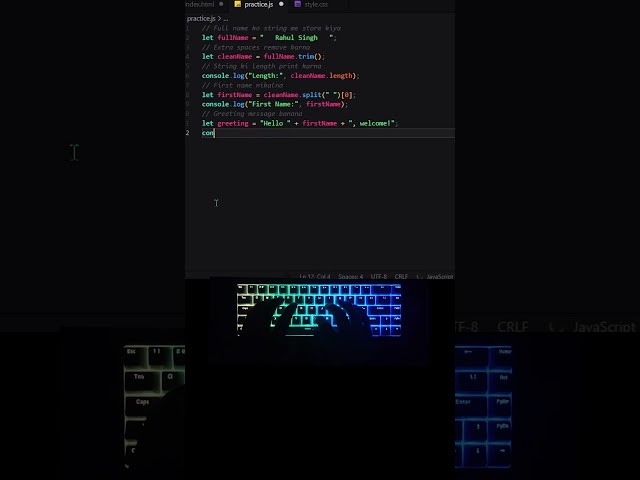 String Example In Javascript #javascript #chemistry #frontendcourse #javascriptforbeginners #coding