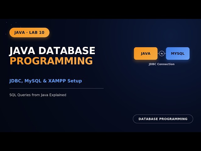 Java Lab 10: JDBC, MySQL & XAMPP Setup — Database Programming Explained