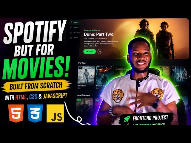  Turned Spotify Into a Movie Streaming WebApp | HTML CSS JavaScript