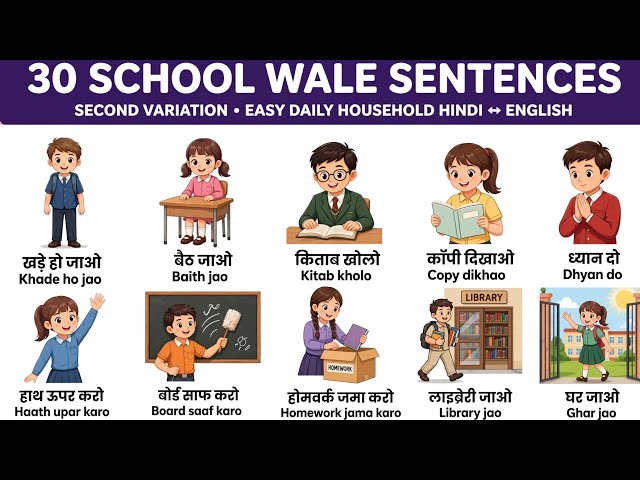 30 School Sentences in English | Daily Use School Sentences | Spoken English