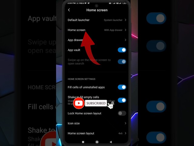 Home Screen app scrollSettings#youtubeshorts #shorts