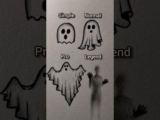 4 ways to draw Ghost 👻 #howtodraw #drawing #sketch #art #ghost #shorts #tutorial