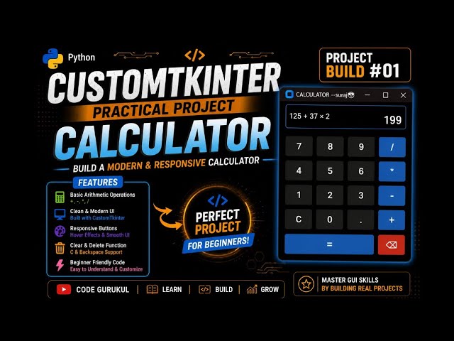 CustomTkinter Project #01 | Calculator 