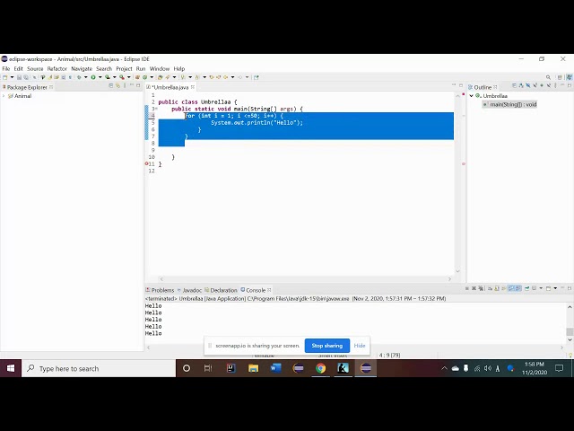 Java tutorial 5 - nested for loops