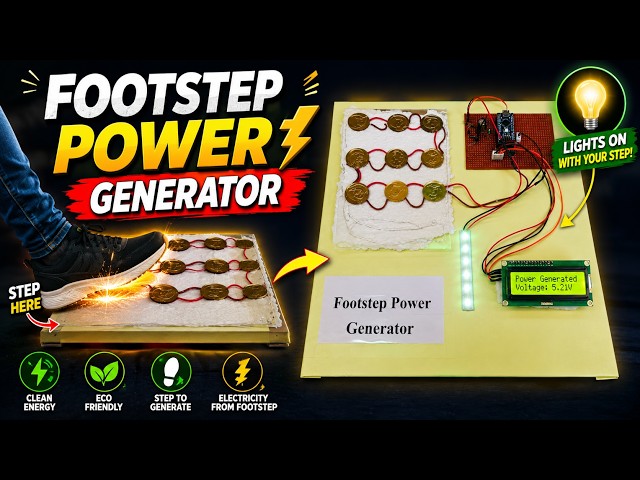 DIY Footstep Power Generator using Piezoelectric Sensors and Arduino | Arduino Project