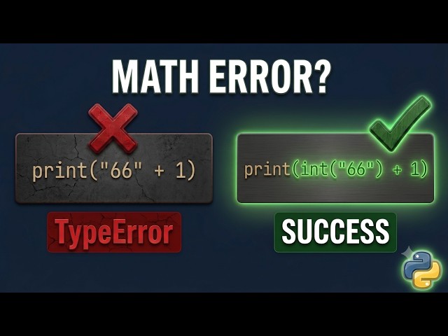 Why print("66" + 1) Fails (Python int())