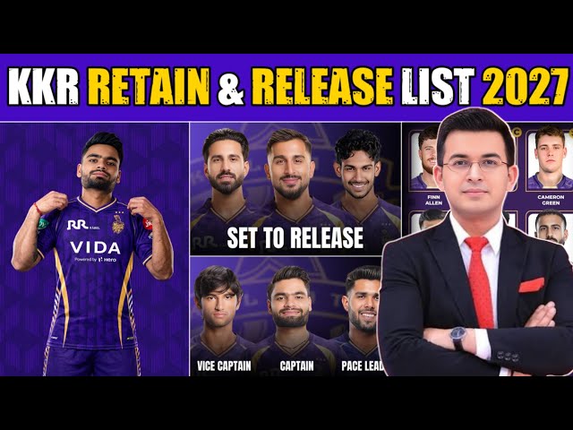 KKR TEAM RETAIN & RELEASED PLAYERS IPL 2027 CONFIRMED ।। RINKU SINGH TO BE THE NEW CAPTAIN ।। #kk...