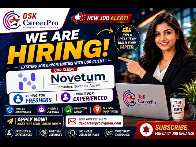Novetum Hiring Fresher | MNC Jobs for 2026 to 27 |₹7 LPA |Off-Campus | IT Jobs| Paid Internship