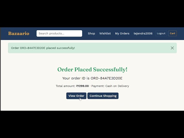 Bazaario – E-Commerce Shopping Platform | Django + MySQL | Python Full Stack Internship