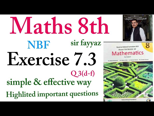 Maths class 8th | exercise 7.3 | ex 7.3 |Q 3(d-f)| unit 7 |Linear equation and inequalities |grade 8