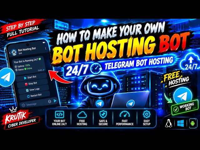 How to make your own bot hosting bot 24 HOURS on | KRUTIK CYBER DEVELOPER 