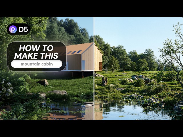 How to Create a Realistic Mountain Cabin Scene: Terrain, Water & AI Style Transfer