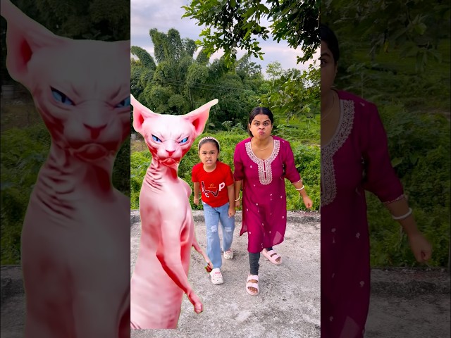 Baby girl dancing with a cat 😁😱comedy video #shorts #reels #funny #trending
