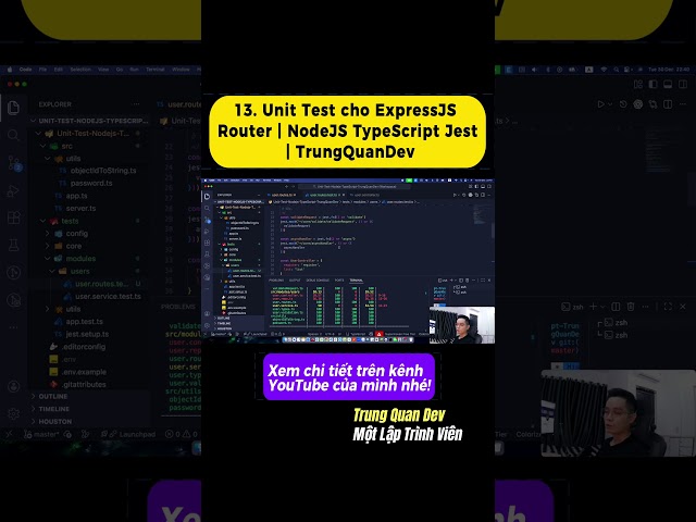 Unit Test cho ExpressJS Router | NodeJS TypeScript Jest #shorts #trungquandev