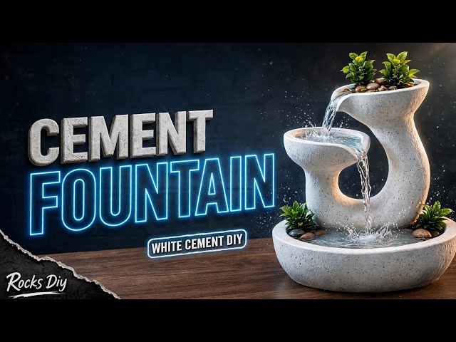 DIY White Cement Water Fountain – Easy Indoor Tabletop Fountain Tutorial