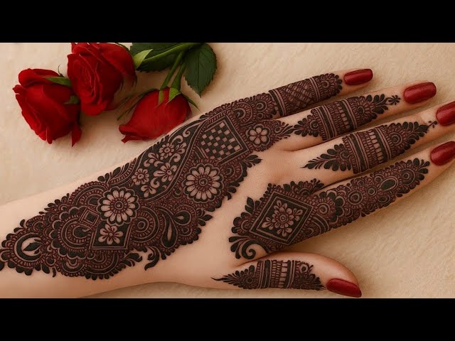 Beautiful Pakistani mehndi design||  front hand mehndi design 🌿✨🍀