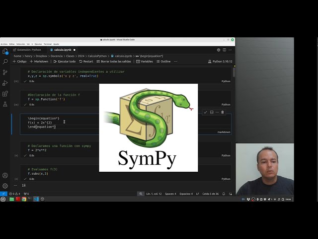📊 Cálculo Simbólico en Python: Graficando y Derivando con SymPy 🔥