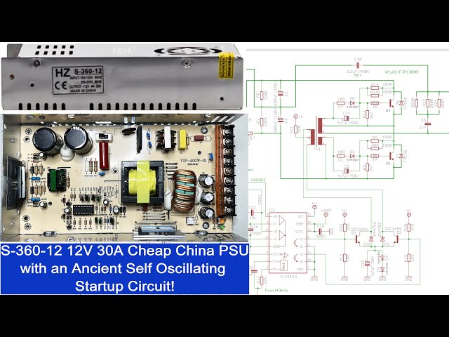 S-360-12 (12V 30A) Cheap China PSU that works Differently! Schematic, Design Details