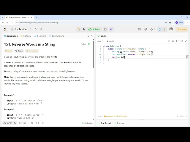 Reverse Words in a String   LeetCode   - 151