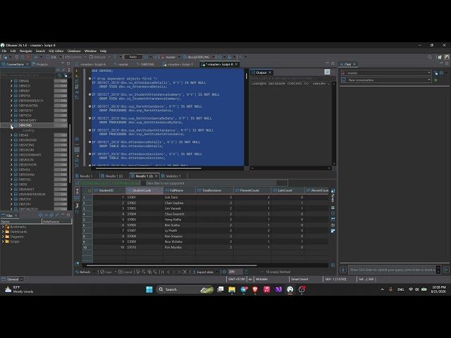 EXECUTE SQL SERVER SCRIPT TO CREATE DATABASE
