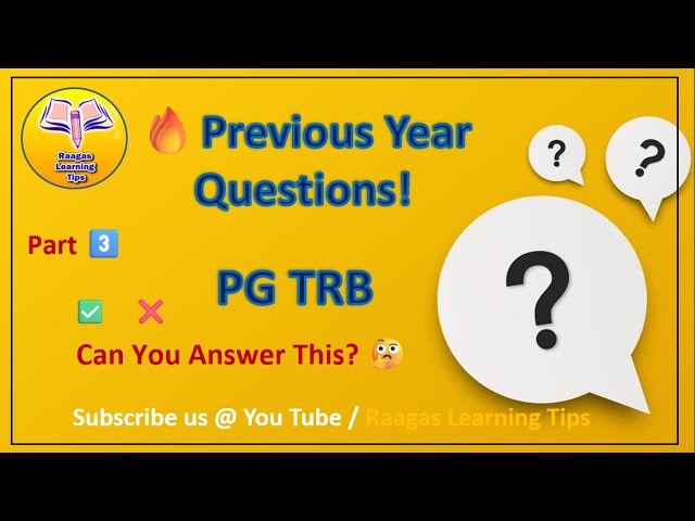 PG TRB Computer Science Previous Year Questions – Part 3