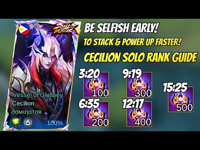 Cecilion Solo Rank Guide: Be SELFISH Early & Stack FAST for INSANE Power!, Cecilion Gameplay | #mlbb