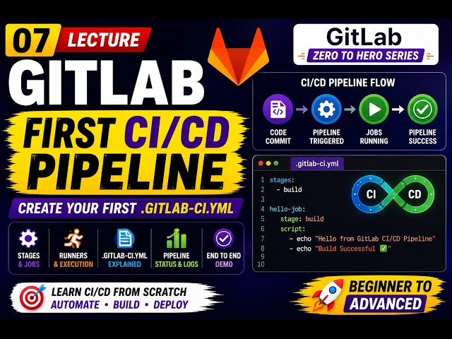 07 GitLab First CICD Pipeline: Create Your First gitlab-ci.yml Pipeline | GitLab Tutorial